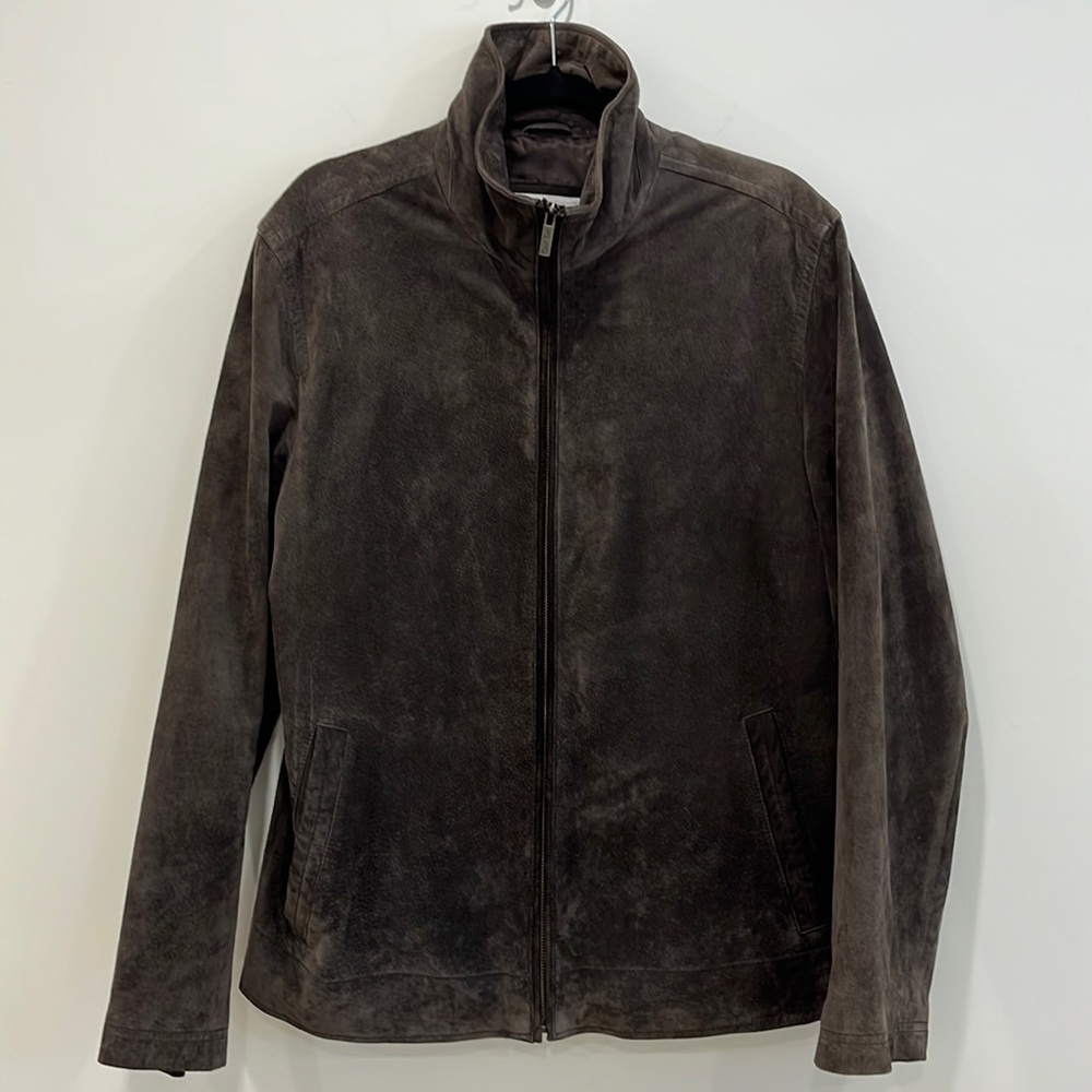 Calvin Klein brown suede leather jacket